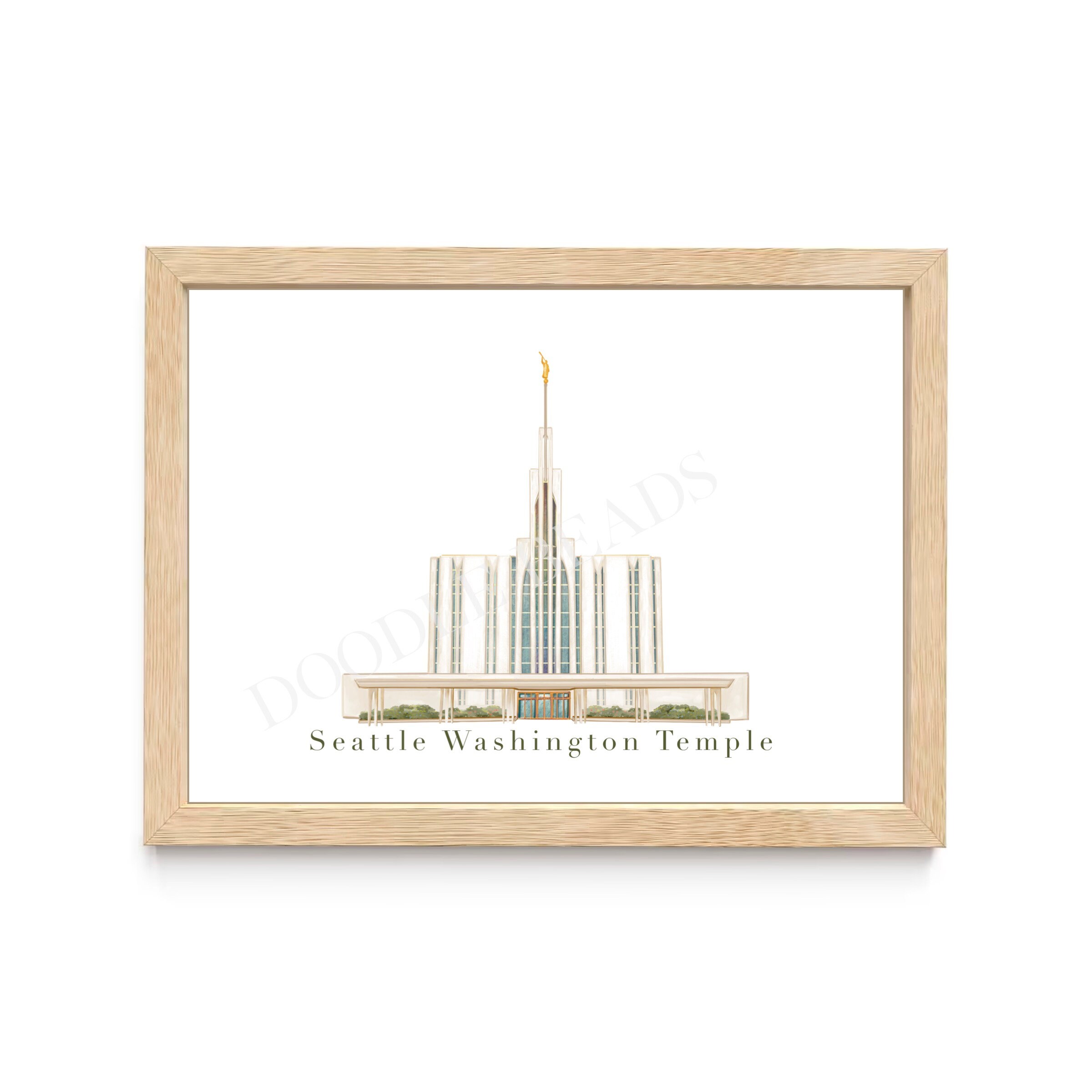 Washington Bookmarks Seattle Washington Temple Watercolor Art Print, Printed Bookmarks, LDS ...