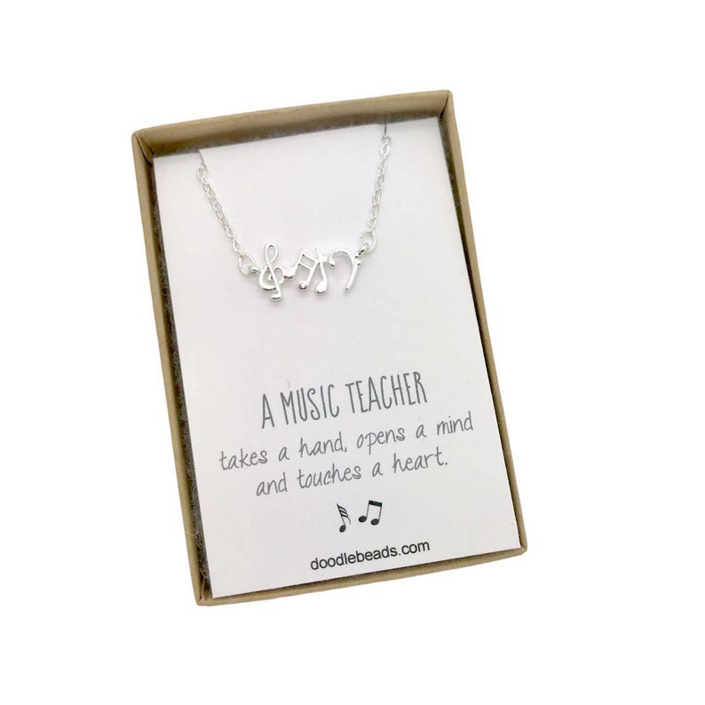 tiny heart necklace or music note necklace Piano teacher choir musician Music Teacher Thank you Gift band Orchestra teacher Gift