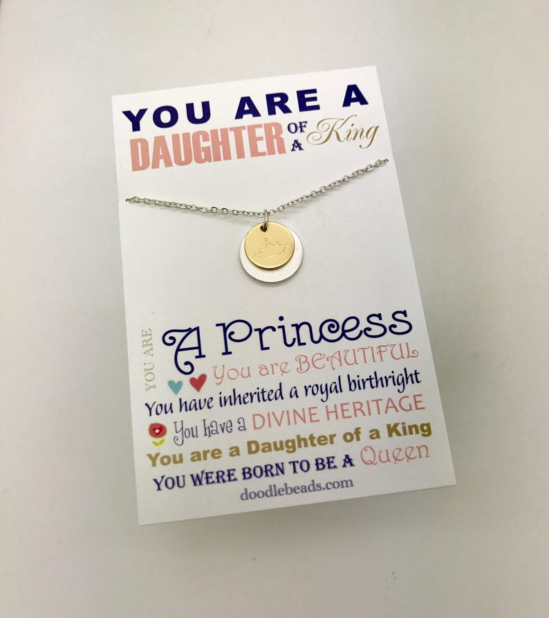 Collier Couronne Collier Citation Fille Dun Roi Fille De Etsy
