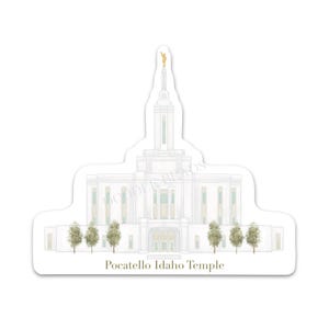 Pocatello Idaho LDS Tempel Aufkleber, Letzte Tage Tempel Aquarell Kunst Illustration, Vinyl Tempel Aufkleber für Laptop oder Wasserflasche