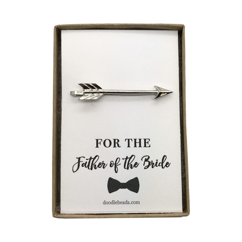 Arrow tie bar silver or gold arrow tie clip for the groom Father of the Bride Gift Father of the groom for the best man Groomsmen