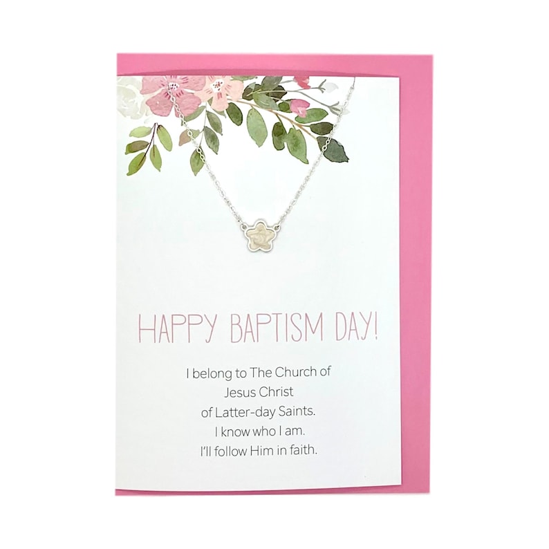 LDS Baptism Gift for Girls Happy Baptism Day Card With Flower Etsy