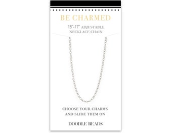 Dainty Silver or Gold Necklace Chain Adjustable Extension, 14", 16", 18" lengths, Thin Chain Necklace Oval Links, SMALL 1.5mm - 2mm links