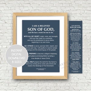 Aarronisch-priesterschapsthema, jongemannenthema, wanddecoratie, posters, afdrukbare items en bladwijzers geliefde zoon van God, YM-thema digitale kunstafdrukken