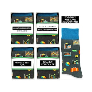 Funny Auditor Socks for Men & Women, World's Best CPA Gifts, Auditing Gifts, Accountant, Be Audit You Can Be, Crunching numbers is my Cardio