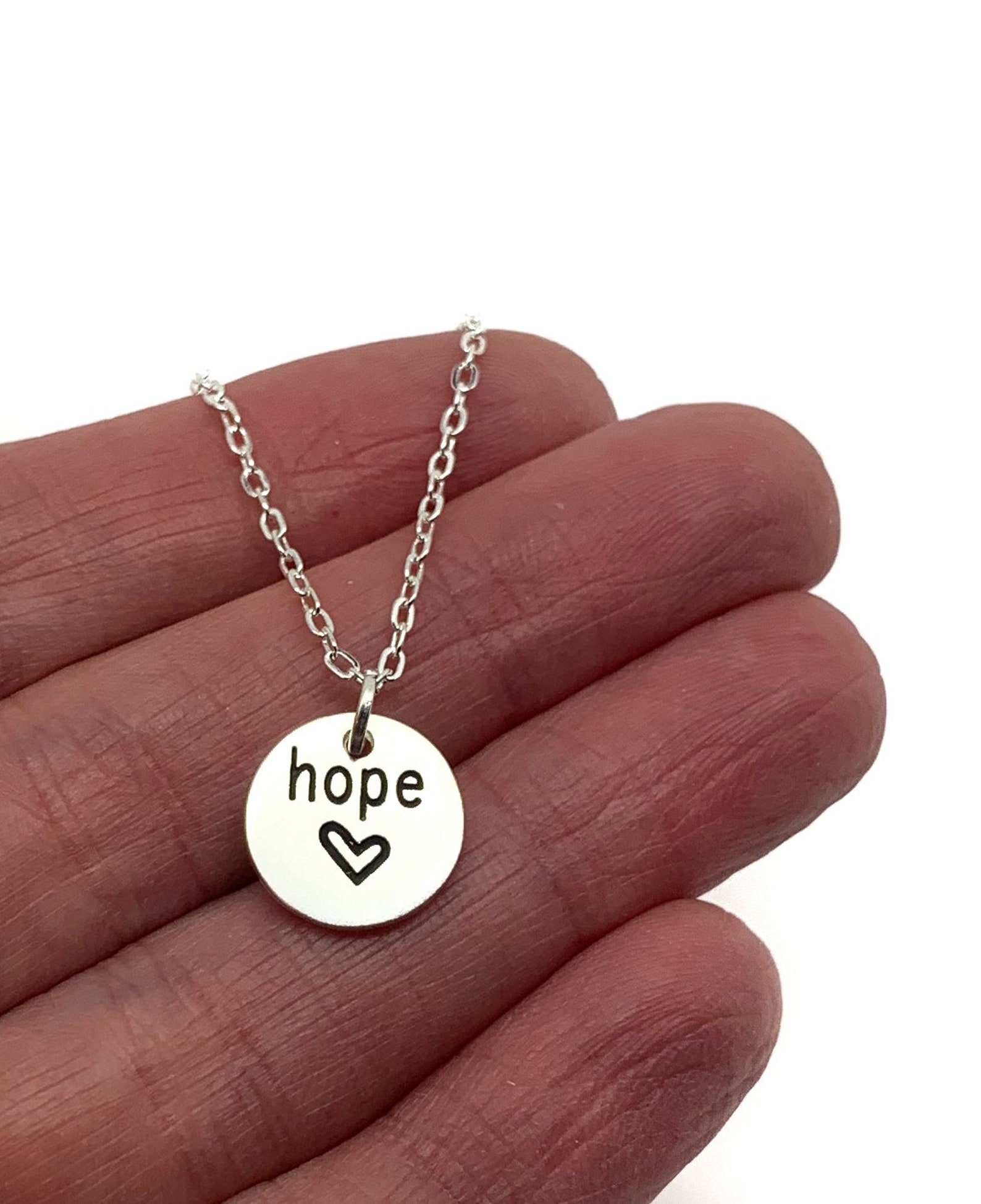 Hope Necklace with hope quote card Positivity Jewelry | Etsy