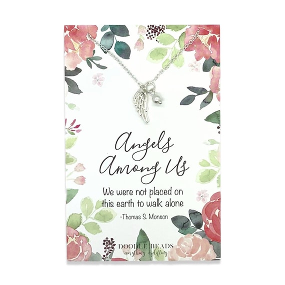 Doodle Beads Nurse Gift Thank You Nurse Gift Angel Wing Necklace with Card