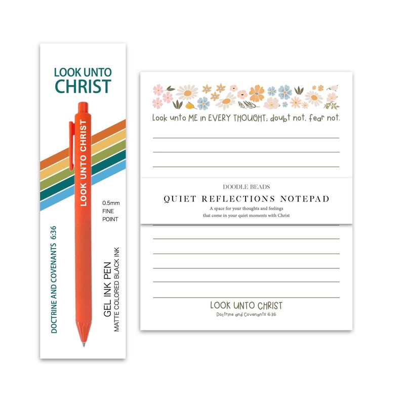 2025 LDS Youth Theme Look Unto Christ Notepad | Lined Notepad and Pen ...