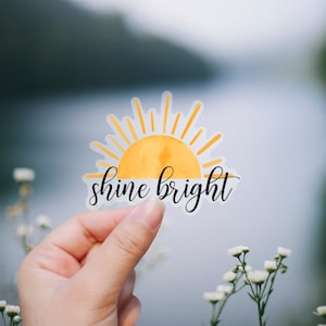 Adhesivo de vinilo brillante, adhesivo bohemio con mensaje de sol, para botella de agua, adhesivo de sol, para portátil, diario, adhesivo con mensaje positivo y cita