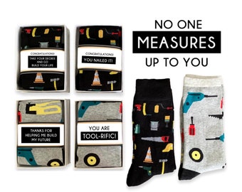 Tools Socks, Graduation Gift, Thank you Gift for Builder, Construction Manager, Carpenter, Woodworker, You Nailed It, You are Tool-rific