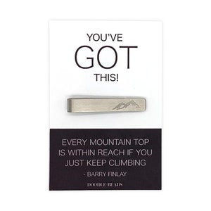 Motivierendes Geschenk für ihn, Ermutigungsgeschenk, Krawattennadel mit Karte - You've Got this, ...Just keep Klettern, inspirierendes Geschenk