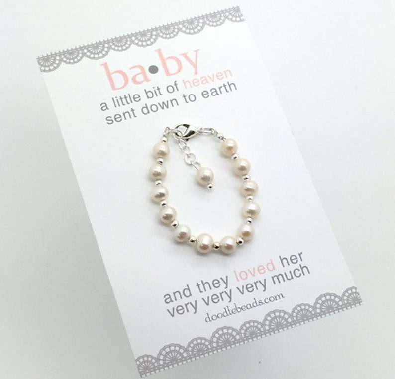 Baby Girl Bracelet newborn pearl bracelet baby blessing Etsy