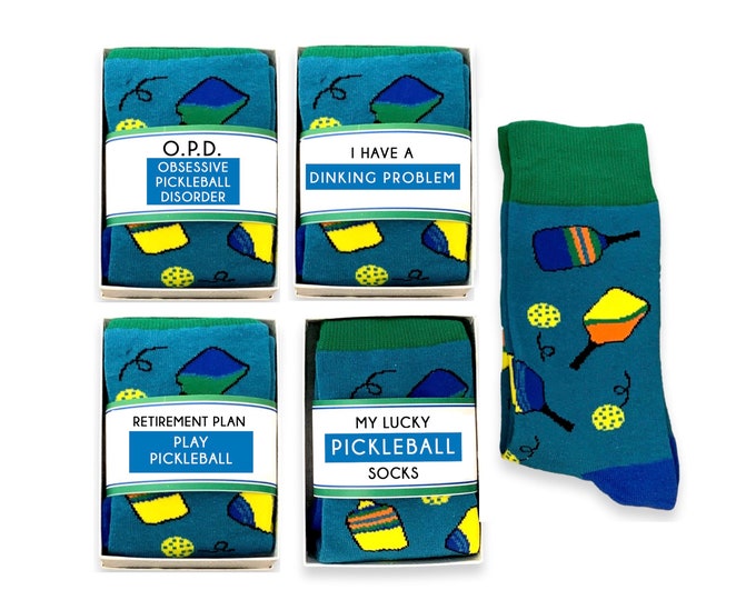 Pickleball Socks for Men or Women, Sock Wrap, Lucky Socks, Funny Pickleball Gifts for Pickle ball Players, Fans, Tournament Prizes Awards