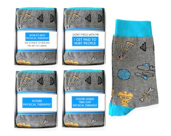 Physical Therapist Gifts, Physical Therapy Novelty Socks, Graduation Gift, World's Best, Future Physical Therapist, You're Going Tibia Giat