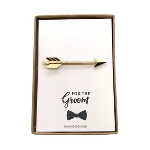 For the Groom. Father of the Bride Gift,  Father of the groom, for the best man Groomsmen, Arrow tie bar silver or gold arrow tie clip