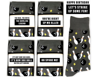 Chaussettes de bowling amusantes, cadeaux pour les quilleurs, entraîneur de bowling, cadeaux de bowling, prix, équipe de bowling, ligue, cadeau d'anniversaire Bower