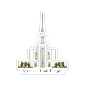 Syracuse-tempelsticker, Syracuse Utah LDS-tempel, LDS-stickers, waterdichte vinyl waterflessticker, tempelinwijding en opendeurdagcadeaus