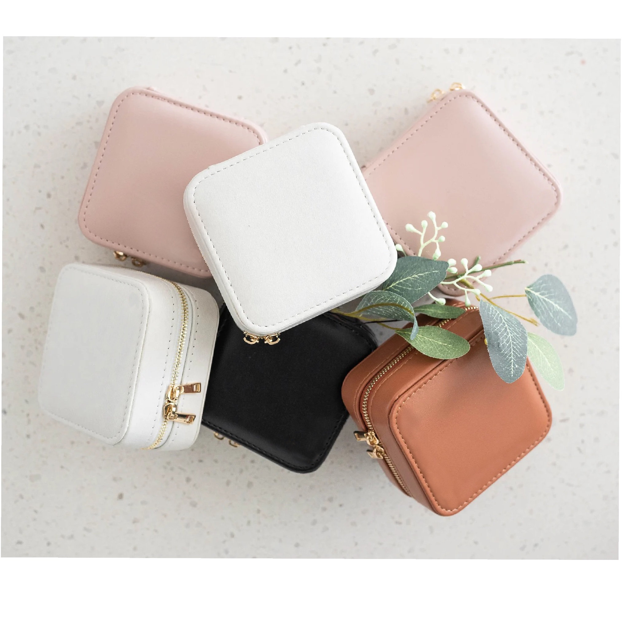 Baby Pink Make Up Bag Jewelry Storage Case Portable, Cosmetic Bag For Daily  Dividers PU Earrings Nail Charms Organizer Necklace