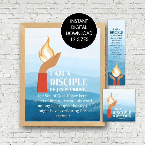 2024 LDS Youth & Primary Theme, I am a Disciple of Jesus Christ Come Follow Me, Digital Printable Poster, Bookmarks, Primary Bulletin Board