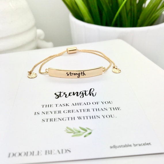 Strength Bracelet Mantra Bracelet Strong Women You Can Do This