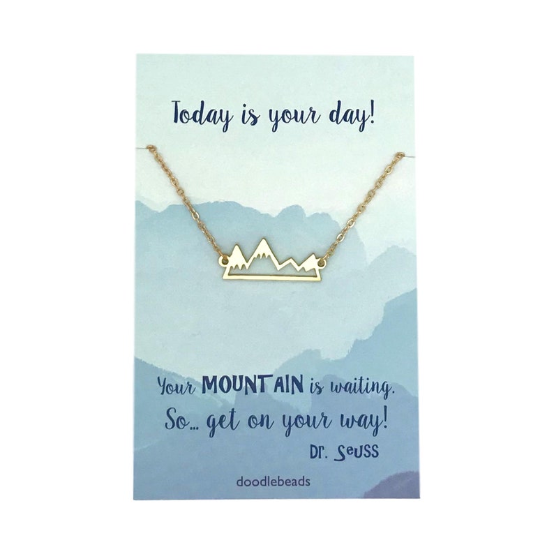 Mountain Necklace Silver or Gold Mountain Necklace girl Etsy