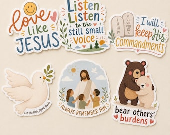 LDS Baptism Stickers for Kids, Primary Class Water Bottle Decals, Waterproof Vinyl