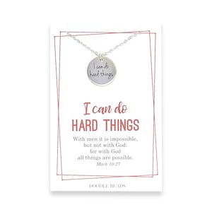 Collier I Can do Hard Things, cadeau motivant, cadeau femme forte, collier inspirant, collier affirmation, collier mantra, You Can