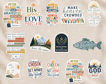 LDS Missionary Stickers, Mission Call and Farewell Gifts, Waterproof Water Bottle Vinyl Decals