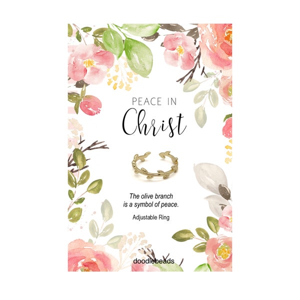 2018 LDS Youth theme, Young Women theme, mutual theme jewelry LDS gifts Peace in Christ olive branch ring, Young Women in Excellence