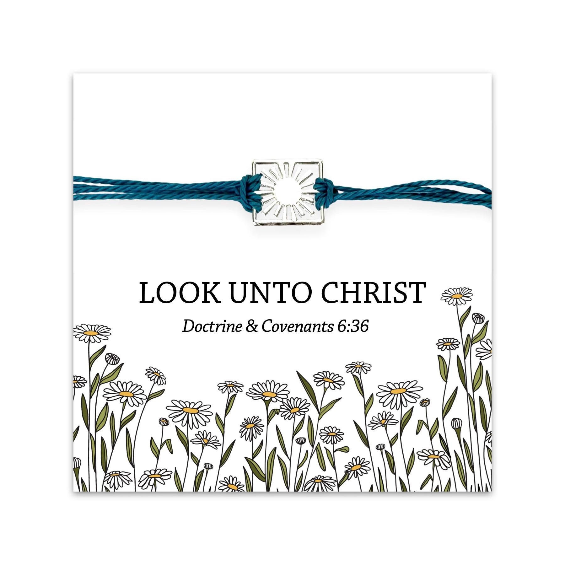 Look Unto Christ Bracelet | 2025 LDS Youth Theme Jewelry | Adjustable Sun Thread Bracelet for Girls, Sunburst | Young Women Gift | D&C 6:36