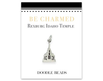 Rexburg Temple, LDS Temples, Rexburg Idaho Temple charms, LDS Wedding, Mormon temple charm bracelet, temple Necklace or temple keyring