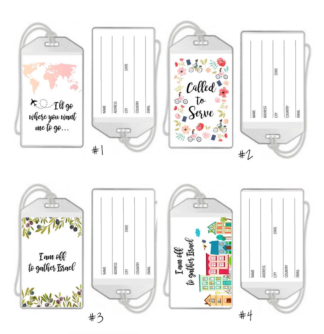 Missionary Luggage Tags, Sister Missionary Gifts, Missionary Bag Tags