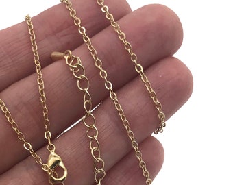 Dainty Oval Link Chain Necklace for Charms & Pendants