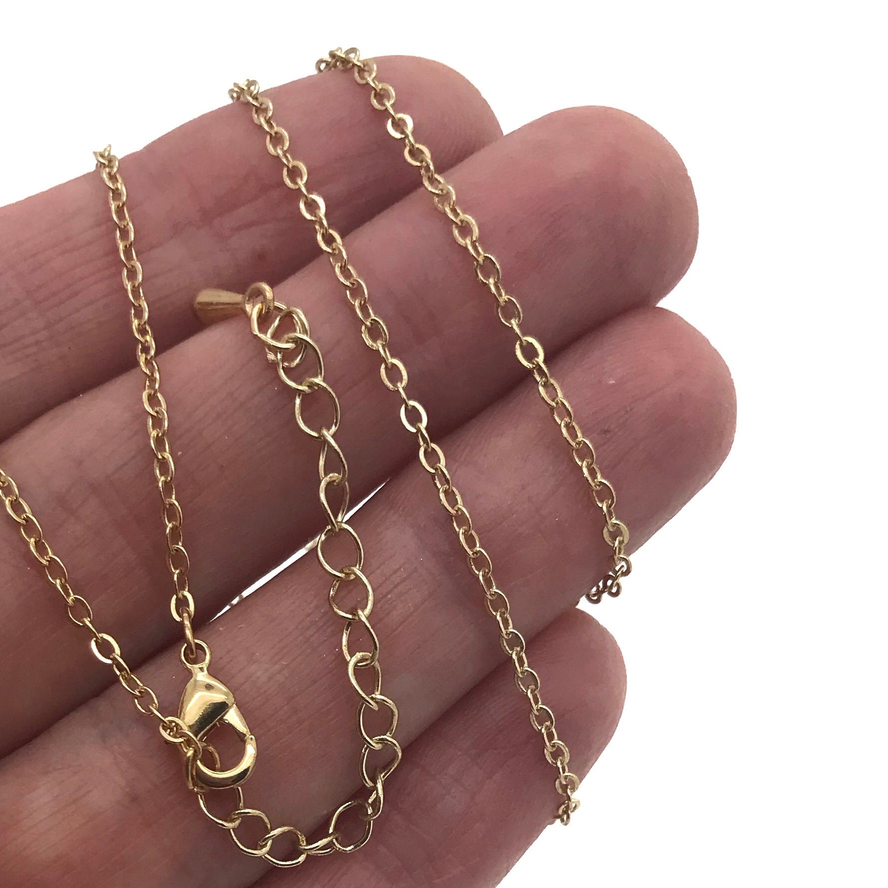 Dainty Oval Link Chain Necklace for Charms & Pendants