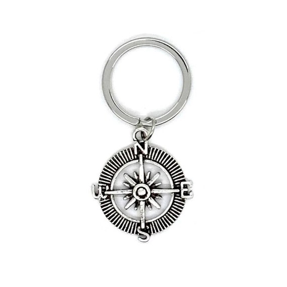 Graduation Compass Keychain, Congratulations Graduate Card