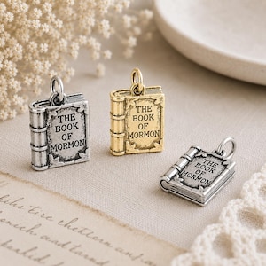 Book of Mormon Charm, LDS Scripture Pendant, Daily Scripture Reminder, BOM Challenge, Charm for Keyring, Bracelet Charm, Missionary Gift