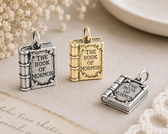 Book of Mormon Charm, LDS Scripture Pendant, Daily Reminder, Scripture Study Jewelry