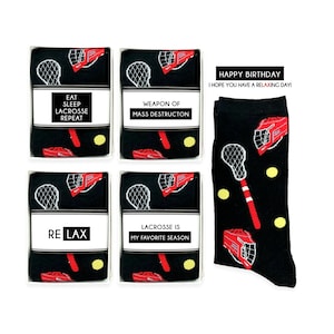 Cadeau d'anniversaire de crosse pour lui, chaussettes fantaisie de crosse pour hommes, équipe de garçons de crosse, détente, saison préférée de crosse, papa de crosse, sport