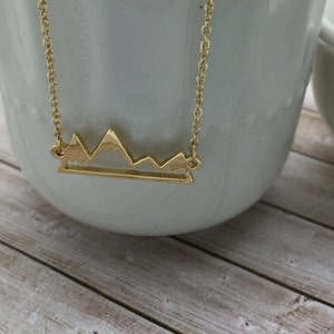 Gold or Silver Mountain Necklace, Bar Mountain Necklace, with card, birthday Jewelry gift for her, graduation gift image 5