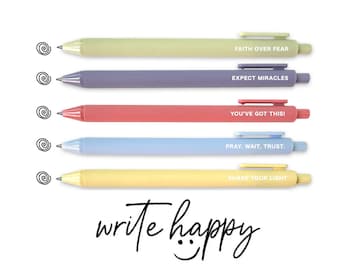 Christian Pen Set, Colorful Gel Ink Pens with Inspirational Quotes, Scripture Prayer Journaling, Letter Writing, Day Planner Pen Gift Set