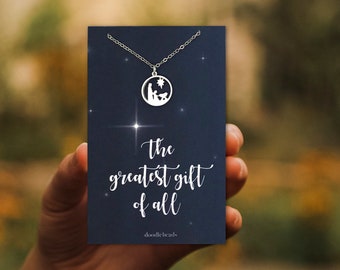 Nativity Necklace & card, Christmas peace, hope, Greatest Gift of All, Christian Jewelry Gifts for her, Nativity Gift, Christ in Christmas