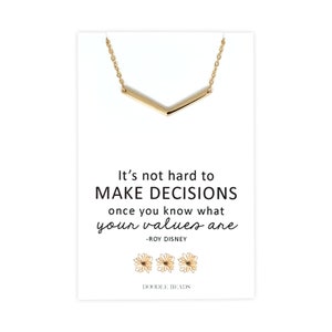 Joyas con significado, collar dorado con chevron, regalo inspirador para hija adolescente, de mamá, regalo de graduación inspirador para adolescente cristiana