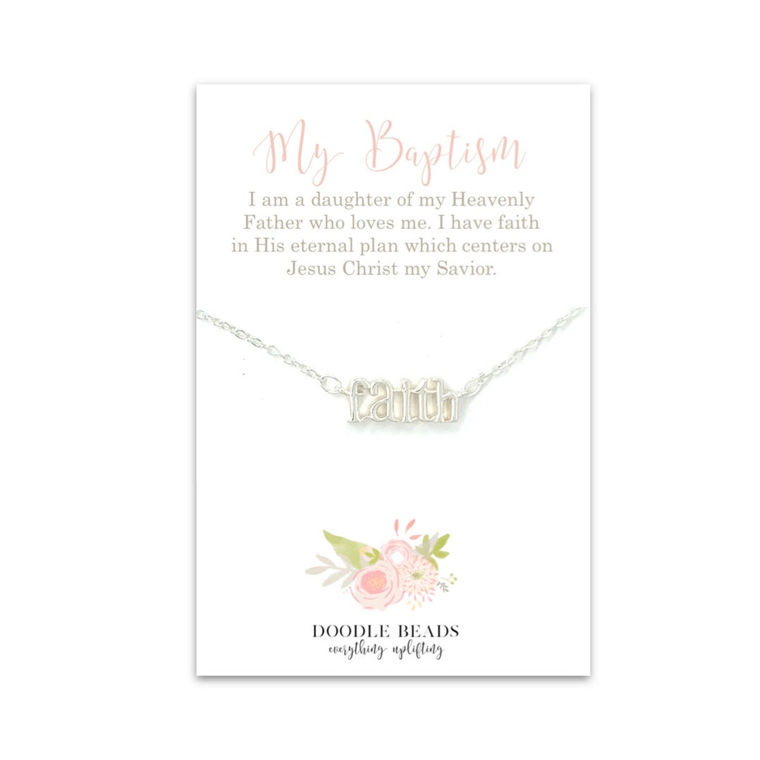 LDS Baptism Gift Girl Baptism Jewelry Faith Necklace & Card Etsy