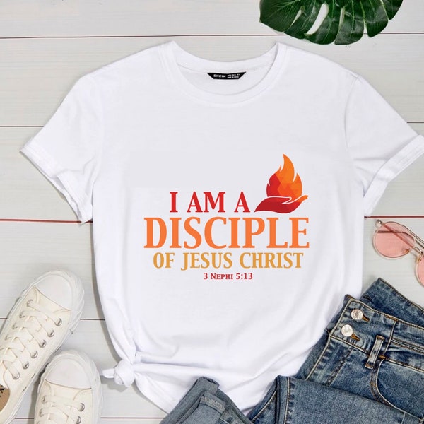 Je suis un disciple de Jésus-Christ Svg, png, eps, chemises de camp pour filles LDS YW, t-shirts, création de logo sur le thème des jeunes 2024 pour sweat à capuche, sublimation de t-shirts