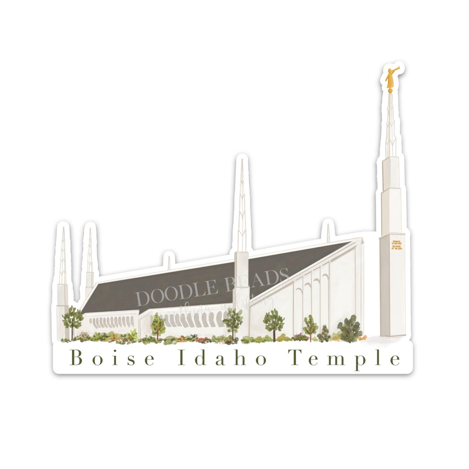 Boise Idaho LDS Temple Sticker, Latter Day Temples Watercolor Art ...