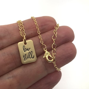 Be Still Psalms 46:10 hanger ketting, christelijk geloof cadeau voor vrouwen, religieuze bijbelvers sieraden, wees stil en weet dat ik God ben afbeelding 8