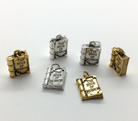 Book of Mormon Charms, Silver or Gold Book Charms with The Book of Mormon Stamped, Book of Mormon Challenge Gift Incentive Reminder, LDS