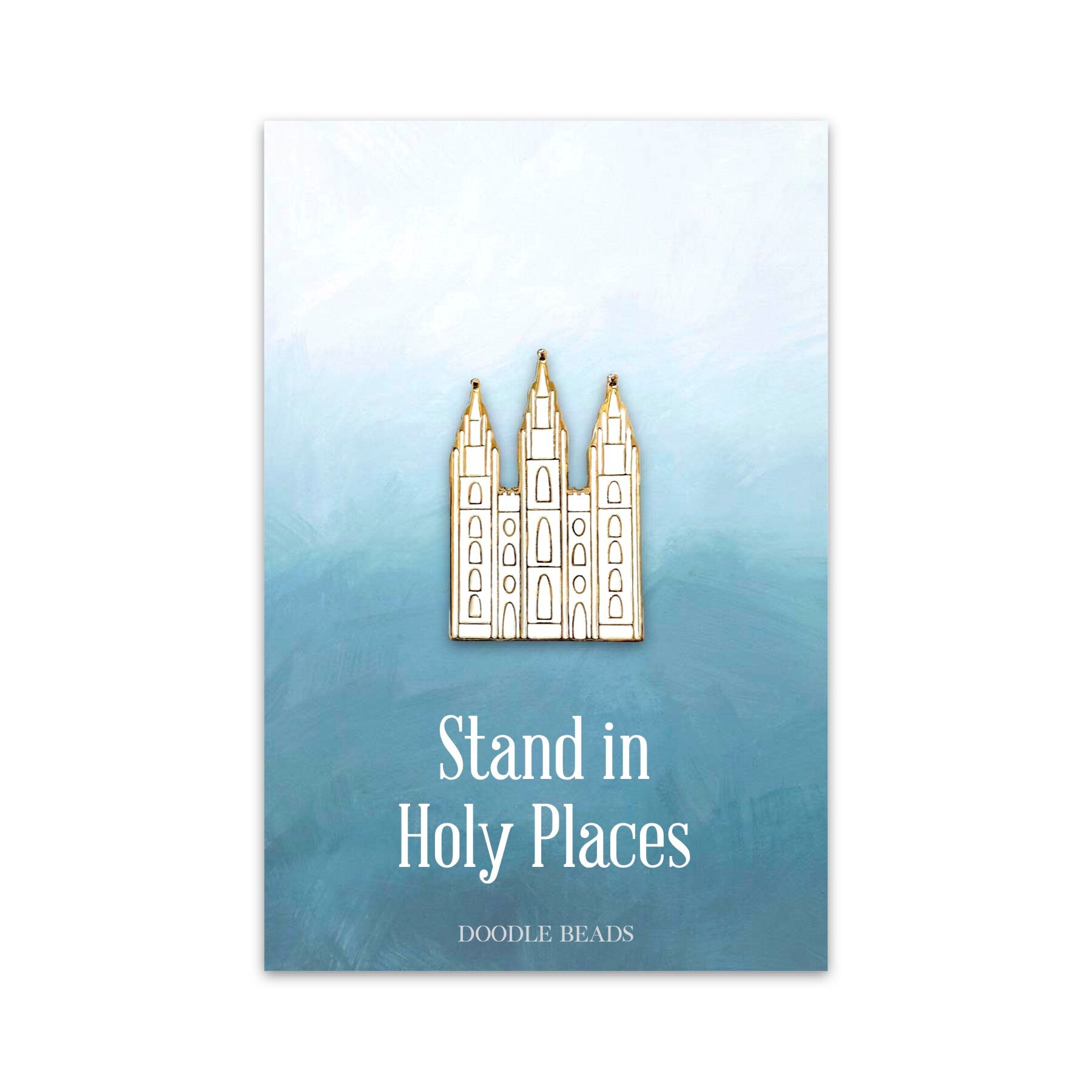 Salt Lake LDS Temple Keychain or Pin, Stand in Holy Places