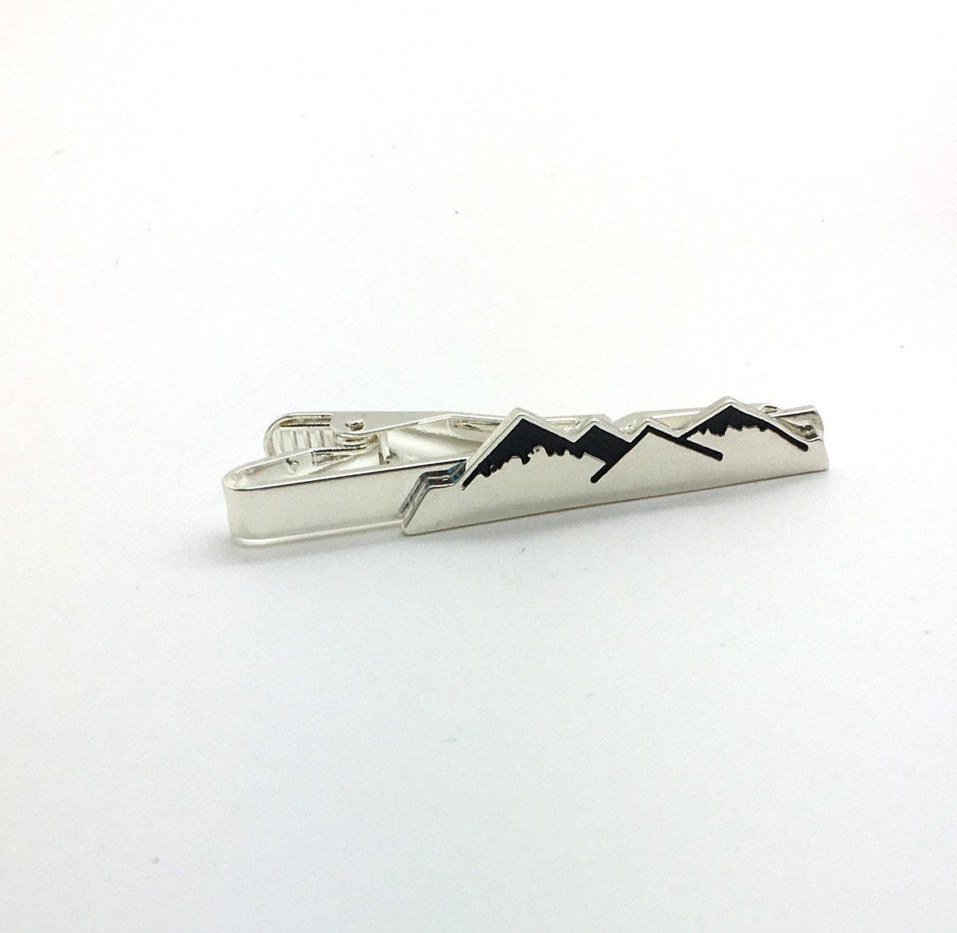 Groomsmen Gift Mountain Tie Clip Silver Mountain Tie Bar Etsy