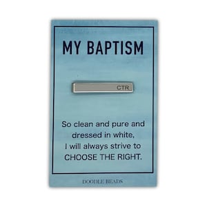 Church of Jesus Christ Baptism gift for boys, CTR Tie Bar, My baptism, its great to be eight, baptism present, baptismal preview gift CTR tie bar